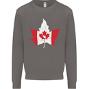 Canadian Maple Leaf Flag Canada Beaver Mens Sweatshirt Jumper Charcoal