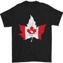 Canadian Maple Leaf Flag Canada Beaver Mens T-Shirt Cotton Gildan Black