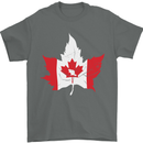 Canadian Maple Leaf Flag Canada Beaver Mens T-Shirt Cotton Gildan Charcoal