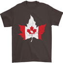 Canadian Maple Leaf Flag Canada Beaver Mens T-Shirt Cotton Gildan Dark Chocolate