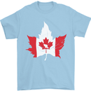 Canadian Maple Leaf Flag Canada Beaver Mens T-Shirt Cotton Gildan Light Blue