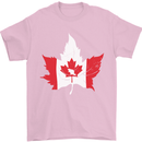 Canadian Maple Leaf Flag Canada Beaver Mens T-Shirt Cotton Gildan Light Pink