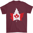 Canadian Maple Leaf Flag Canada Beaver Mens T-Shirt Cotton Gildan Maroon