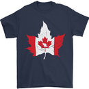 Canadian Maple Leaf Flag Canada Beaver Mens T-Shirt Cotton Gildan Navy Blue