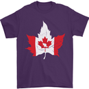 Canadian Maple Leaf Flag Canada Beaver Mens T-Shirt Cotton Gildan Purple