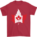 Canadian Maple Leaf Flag Canada Beaver Mens T-Shirt Cotton Gildan Red