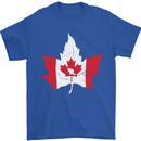Canadian Maple Leaf Flag Canada Beaver Mens T-Shirt Cotton Gildan Royal Blue