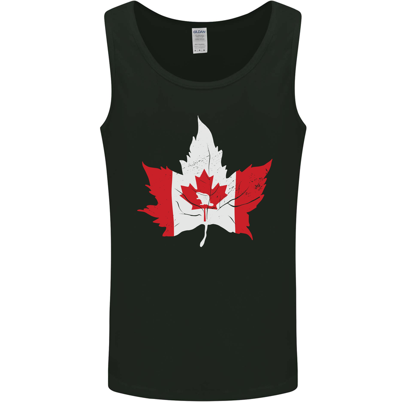 Canadian Maple Leaf Flag Canada Beaver Mens Vest Tank Top Black