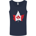 Canadian Maple Leaf Flag Canada Beaver Mens Vest Tank Top Navy Blue