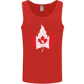 Canadian Maple Leaf Flag Canada Beaver Mens Vest Tank Top Red