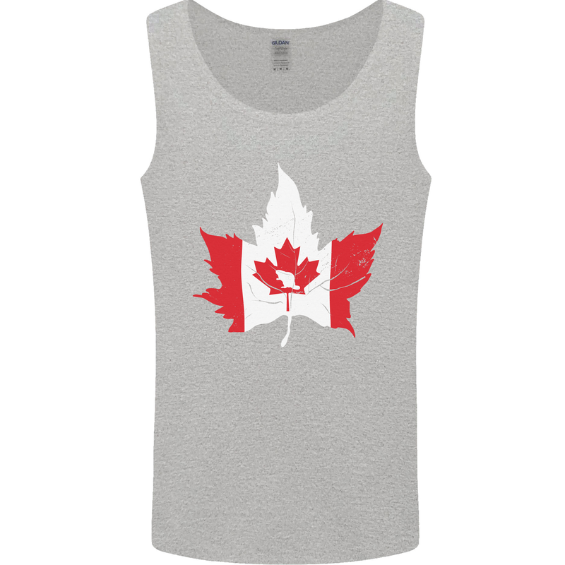 Canadian Maple Leaf Flag Canada Beaver Mens Vest Tank Top Sports Grey