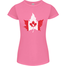 Canadian Maple Leaf Flag Canada Beaver Womens Petite Cut T-Shirt Azalea