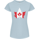 Canadian Maple Leaf Flag Canada Beaver Womens Petite Cut T-Shirt Light Blue