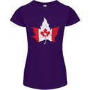 Canadian Maple Leaf Flag Canada Beaver Womens Petite Cut T-Shirt Purple