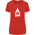 Canadian Maple Leaf Flag Canada Beaver Womens Wider Cut T-Shirt Red