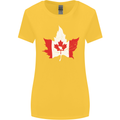 Canadian Maple Leaf Flag Canada Beaver Womens Wider Cut T-Shirt Yellow