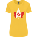 Canadian Maple Leaf Flag Canada Beaver Womens Wider Cut T-Shirt Yellow