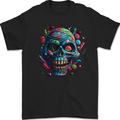 Candy Skull Mens Gildan Cotton T-Shirt Black