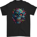 Candy Skull Mens Gildan Cotton T-Shirt Black