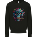 Candy Skull Mens Sweatshirt Jumper Black
