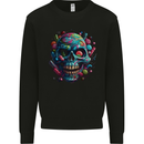 Candy Skull Mens Sweatshirt Jumper Black