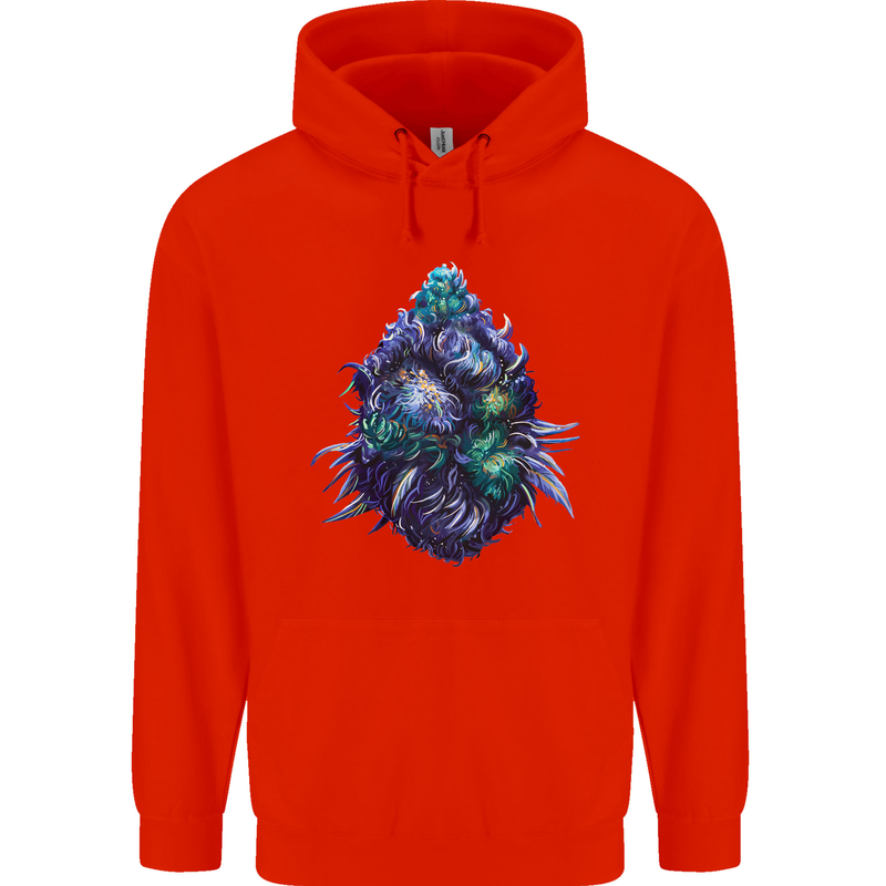 Cannabis Bud Drugs Marijuana Weed Childrens Kids Hoodie Bright Red
