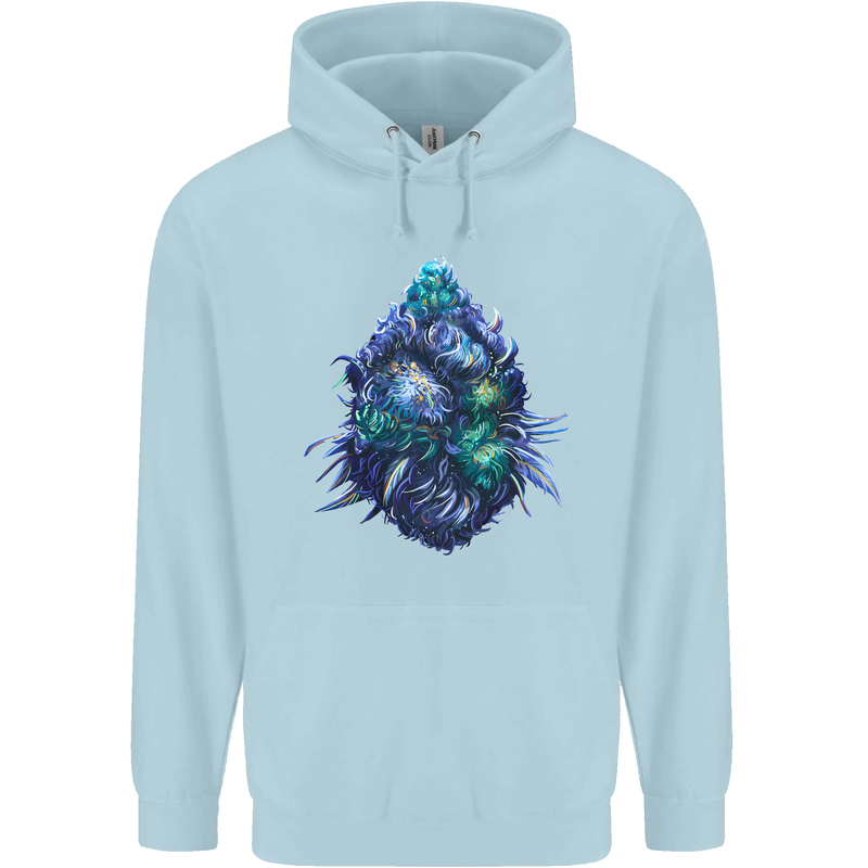 Cannabis Bud Drugs Marijuana Weed Childrens Kids Hoodie Light Blue