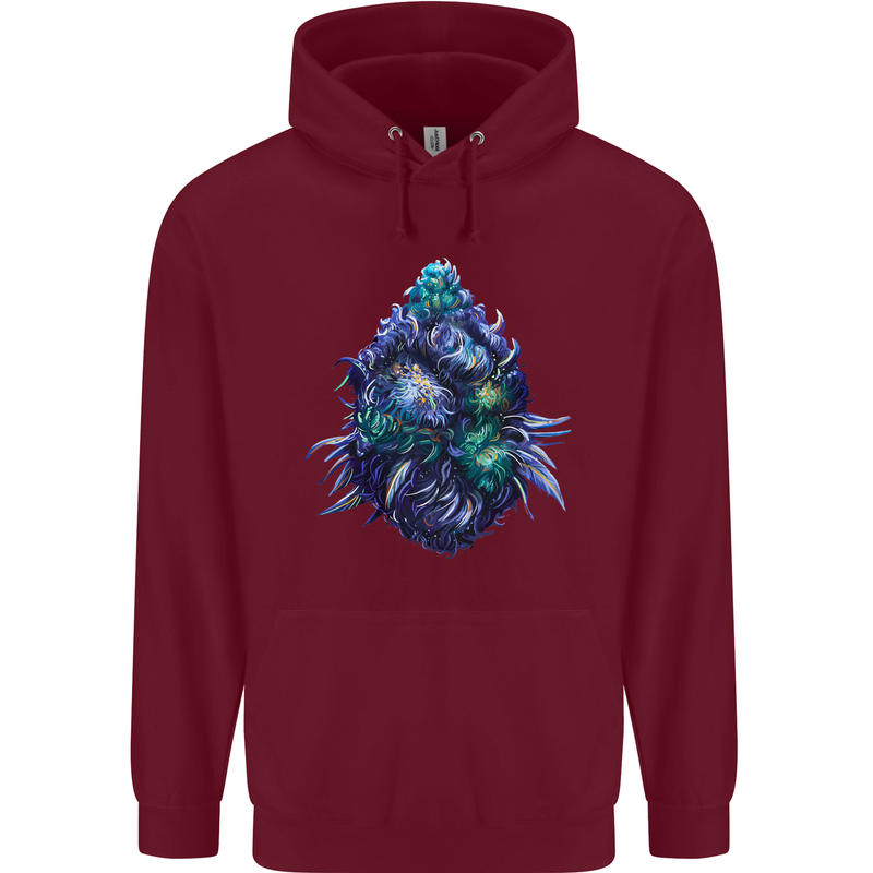 Cannabis Bud Drugs Marijuana Weed Childrens Kids Hoodie Maroon