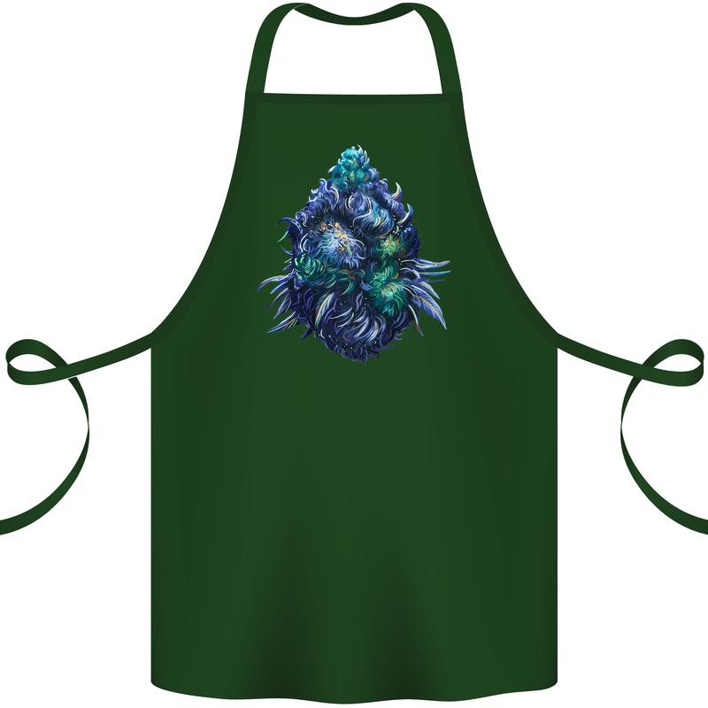 Cannabis Bud Drugs Marijuana Weed Cotton Apron 100% Organic Forest Green