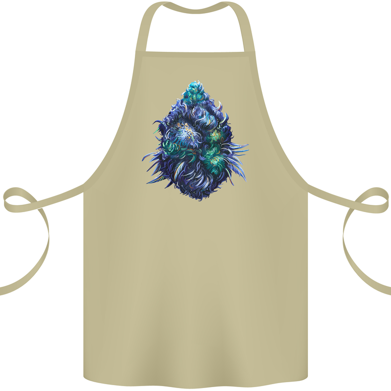 Cannabis Bud Drugs Marijuana Weed Cotton Apron 100% Organic Khaki