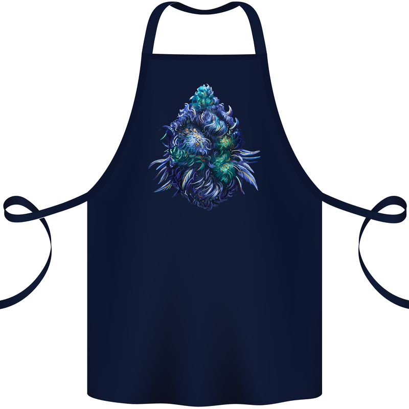 Cannabis Bud Drugs Marijuana Weed Cotton Apron 100% Organic Navy Blue