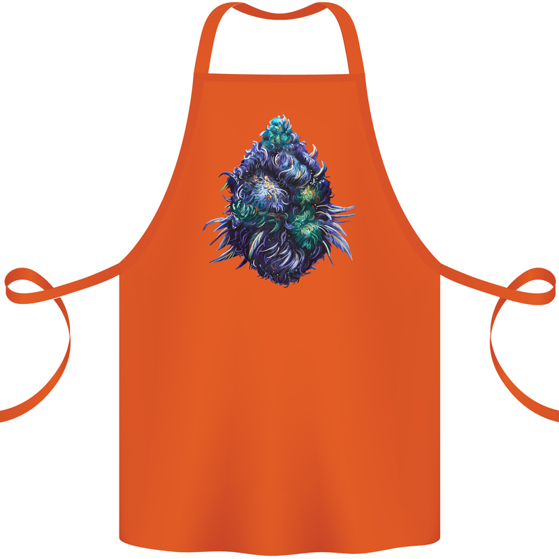 Cannabis Bud Drugs Marijuana Weed Cotton Apron 100% Organic Orange