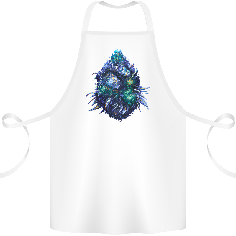 Cannabis Bud Drugs Marijuana Weed Cotton Apron 100% Organic White