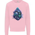 Cannabis Bud Drugs Marijuana Weed Kids Sweatshirt Jumper Light Pink