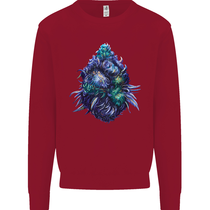 Cannabis Bud Drugs Marijuana Weed Kids Sweatshirt Jumper Red