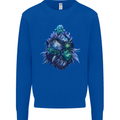 Cannabis Bud Drugs Marijuana Weed Kids Sweatshirt Jumper Royal Blue