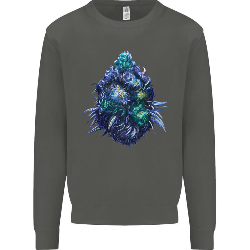 Cannabis Bud Drugs Marijuana Weed Kids Sweatshirt Jumper Storm Grey