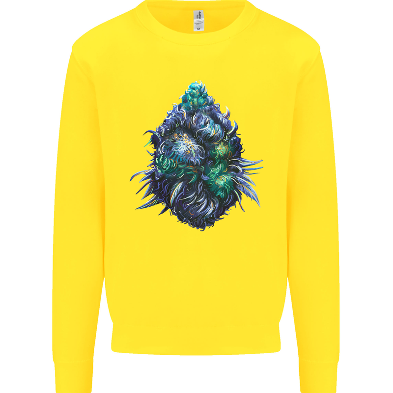 Cannabis Bud Drugs Marijuana Weed Kids Sweatshirt Jumper Yellow