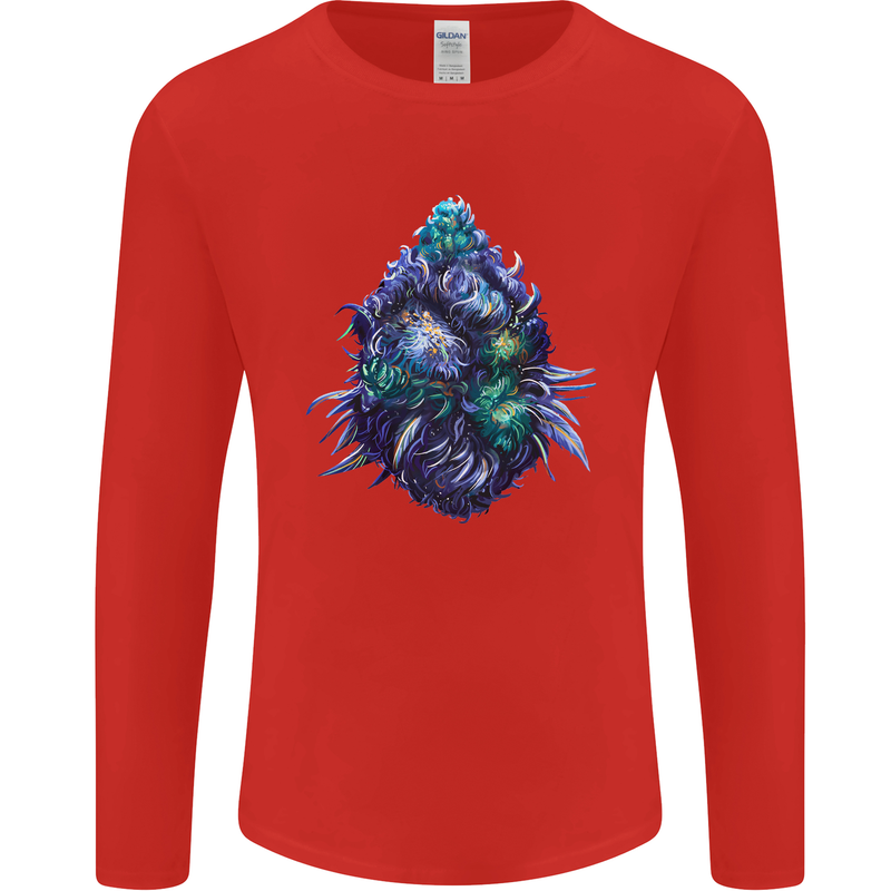 Cannabis Bud Drugs Marijuana Weed Mens Long Sleeve T-Shirt Red