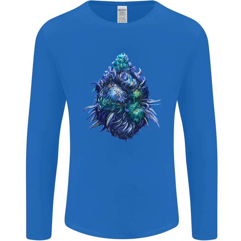 Cannabis Bud Drugs Marijuana Weed Mens Long Sleeve T-Shirt Royal Blue