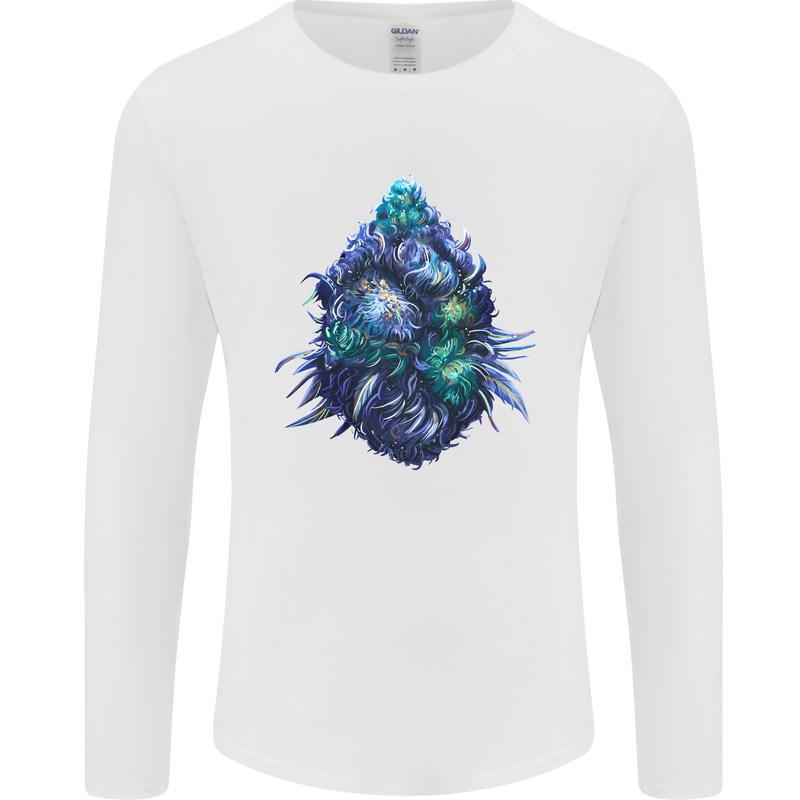 Cannabis Bud Drugs Marijuana Weed Mens Long Sleeve T-Shirt White