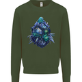 Cannabis Bud Drugs Marijuana Weed Mens Sweatshirt Jumper Forest Green