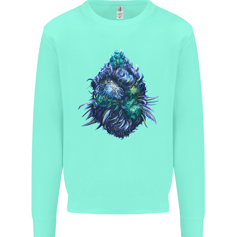 Cannabis Bud Drugs Marijuana Weed Mens Sweatshirt Jumper Peppermint
