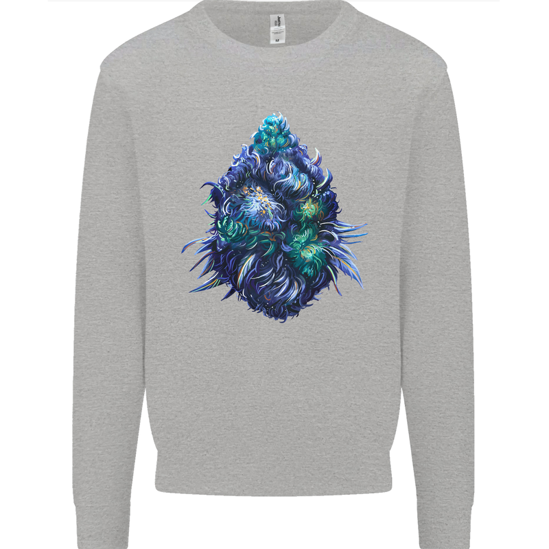 Cannabis Bud Drugs Marijuana Weed Mens Sweatshirt Jumper Sports Grey
