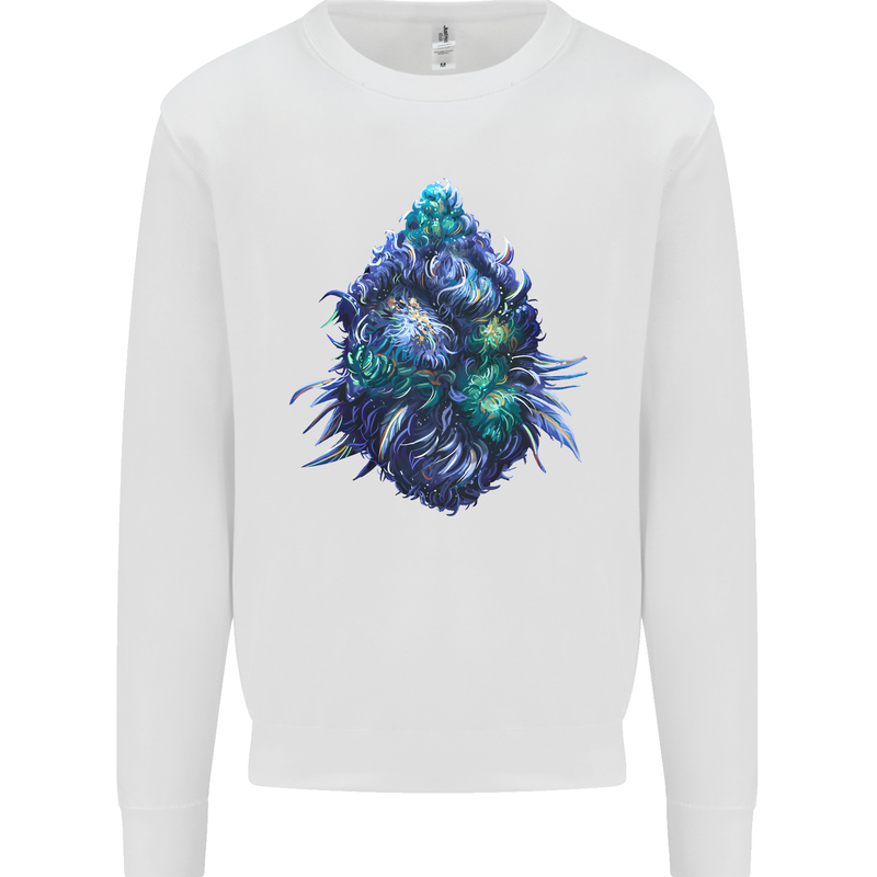 Cannabis Bud Drugs Marijuana Weed Mens Sweatshirt Jumper White