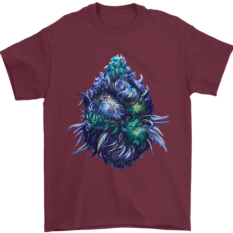 Cannabis Bud Drugs Marijuana Weed Mens T-Shirt 100% Cotton Maroon