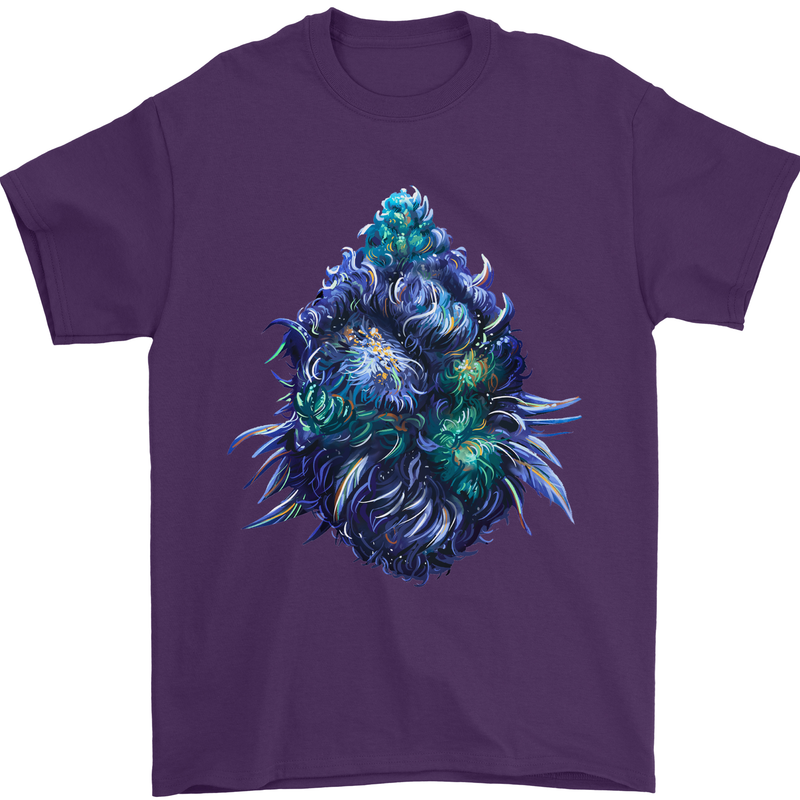 Cannabis Bud Drugs Marijuana Weed Mens T-Shirt 100% Cotton Purple