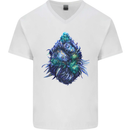 Cannabis Bud Drugs Marijuana Weed Mens V-Neck Cotton T-Shirt White