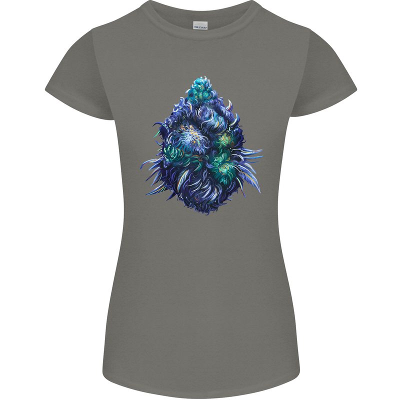 Cannabis Bud Drugs Marijuana Weed Womens Petite Cut T-Shirt Charcoal