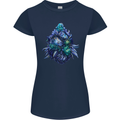 Cannabis Bud Drugs Marijuana Weed Womens Petite Cut T-Shirt Navy Blue
